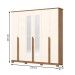 Guarda-Roupa Casal Andréas 6 Portas 6 Gavetas com Espelho Nature/Off White - Henn