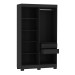 Guarda-Roupa Solteiro Dakota 4 Portas 2 Gavetas Preto - Olivar Móveis