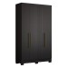 Guarda-Roupa Solteiro Dakota 4 Portas 2 Gavetas Preto - Olivar Móveis