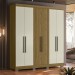 Guarda-Roupa Casal Dakota 6 Portas 2 Gavetas Freijo/Off White - Olivar Móveis
