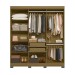 Guarda-Roupa Casal Dakota 6 Portas 2 Gavetas Freijo/Off White - Olivar Móveis
