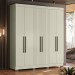 Guarda-Roupa Casal Dakota 6 Portas 2 Gavetas Off White - Olivar Móveis