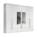 Guarda-Roupa Casal Jade 6 Portas 3 Gavetas com Espelho Branco - Henn