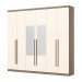 Guarda-Roupa Casal Jade 6 Portas 3 Gavetas com Espelho Rústico/Off White - Henn