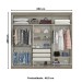 Guarda-Roupa Casal Jade 6 Portas 3 Gavetas com Espelho Rústico/Off White - Henn