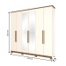 Guarda-Roupa Casal Vigo 6 Portas 3 Gavetas com Espelho Off White/Nature - Henn