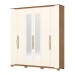 Guarda-Roupa Casal Dallas 6 Portas 4 Gavetas com Espelho Nature/Off White - Henn