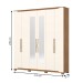 Guarda-Roupa Casal Dallas 6 Portas 4 Gavetas com Espelho Nature/Off White - Henn