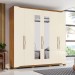 Guarda-Roupa Casal Dallas 6 Portas 4 Gavetas com Espelho Nature/Off White - Henn