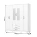 Guarda-Roupa Solteiro Caju 6 Portas 3 Gavetas com Espelho Branco - Henn