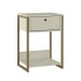 Mesa de Cabeceira Industrial 1 Gaveta Off White - Olivar Móveis