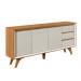 Buffet para Sala de Jantar Piazza 3 Portas Naturalle/Off White - Mavaular
