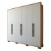 Guarda-Roupa Casal Arezzo 6 Portas 3 Gavetas Cinamomo/Off White - Panorama Móveis