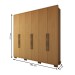 Guarda-Roupa Casal Arezzo 6 Portas 3 Gavetas Cinamomo - Panorama Móveis