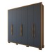 Guarda-Roupa Casal Arezzo 6 Portas 3 Gavetas Cinamomo/Chumbo - Panorama Móveis