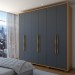 Guarda-Roupa Casal Arezzo 6 Portas 3 Gavetas Cinamomo/Chumbo - Panorama Móveis