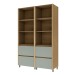 Armário de Cozinha Rainha 4 Portas 4 Gavetas 100% Mdf Nature/Verde - Nesher
