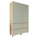 Armário de Cozinha Rainha 4 Portas 4 Gavetas 100% Mdf Nature/Verde - Nesher