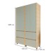 Armário de Cozinha Rainha 4 Portas 4 Gavetas 100% Mdf Nature/Verde - Nesher