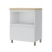 Balcão de Cozinha 70 Cm Rainha 1 Porta 1 Gaveta 100% Mdf Branco/Nature - Nesher