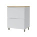 Balcão de Cozinha 70 Cm Rainha 1 Porta 1 Gaveta 100% Mdf Branco/Nature - Nesher