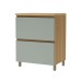 Balcão de Cozinha 70 Cm Rainha 1 Porta 1 Gaveta 100% Mdf Nature/Verde - Nesher