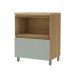 Balcão de Cozinha 70 Cm Rainha 1 Porta 1 Gaveta 100% Mdf Nature/Verde - Nesher