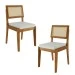 Cadeiras Kit 2 Cadeiras Rainha 100% Madeira Maciça Natural/Linho Off White - Nesher