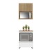 Armário de Cozinha Rainha 1 Porta 1 Gaveta Ripado 100% Mdf Branco/Nature - Nesher