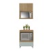 Armário de Cozinha Rainha 1 Porta 1 Gaveta Ripado 100% Mdf Nature/Verde - Nesher