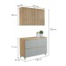Cozinha Compacta Rainha 3 Portas 4 Gavetas Ripado 100% Mdf Nature/Verde - Nesher