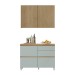 Cozinha Compacta Rainha 3 Portas 4 Gavetas Ripado 100% Mdf Nature/Verde - Nesher