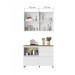Cozinha Compacta Rainha 3 Portas 4 Gavetas Ripado 100% Mdf Branco/Nature - Nesher