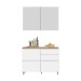 Cozinha Compacta Rainha 3 Portas 4 Gavetas Ripado 100% Mdf Branco/Nature - Nesher