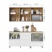 Cozinha Compacta Rainha 4 Portas 5 Gavetas Ripado 100% Mdf Branco/Nature - Nesher
