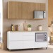 Cozinha Compacta Rainha 4 Portas 5 Gavetas Ripado 100% Mdf Branco/Nature - Nesher