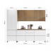 Cozinha Completa Rainha 8 Portas 7 Gavetas Ripado 100% Mdf Branco/Nature - Nesher