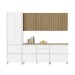 Cozinha Completa Rainha 8 Portas 7 Gavetas Ripado 100% Mdf Branco/Nature - Nesher