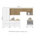 Cozinha Completa Rainha 7 Portas 7 Gavetas Ripado 100% Mdf Branco/Nature - Nesher