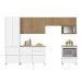 Cozinha Completa Rainha 7 Portas 7 Gavetas Ripado 100% Mdf Branco/Nature - Nesher