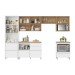 Cozinha Completa Rainha 7 Portas 7 Gavetas Ripado 100% Mdf Branco/Nature - Nesher