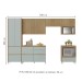 Cozinha Completa Rainha 7 Portas 7 Gavetas Ripado 100% Mdf Nature/Verde - Nesher