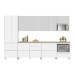 Cozinha Completa Rainha 9 Portas 8 Gavetas Ripado 100% Mdf Branco - Nesher