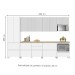 Cozinha Completa Rainha 9 Portas 8 Gavetas Ripado 100% Mdf Branco - Nesher