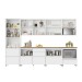 Cozinha Completa Rainha 9 Portas 8 Gavetas Ripado 100% Mdf Branco - Nesher