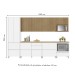 Cozinha Completa Rainha 9 Portas 8 Gavetas Ripado 100% Mdf Branco/Nature - Nesher