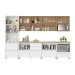 Cozinha Completa Rainha 9 Portas 8 Gavetas Ripado 100% Mdf Branco/Nature - Nesher