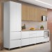Cozinha Completa Rainha 9 Portas 8 Gavetas Ripado 100% Mdf Branco/Nature - Nesher