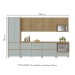 Cozinha Completa Rainha 9 Portas 8 Gavetas Ripado 100% Mdf Nature/Verde - Nesher
