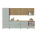 Cozinha Completa Rainha 9 Portas 8 Gavetas Ripado 100% Mdf Nature/Verde - Nesher